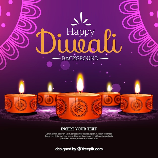 Paars diwali achtergrond