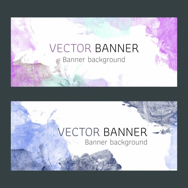 Paarse aquarel banners ontwerp