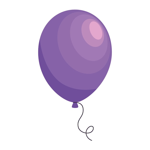 Gratis vector paarse ballon helium drijvende icoon