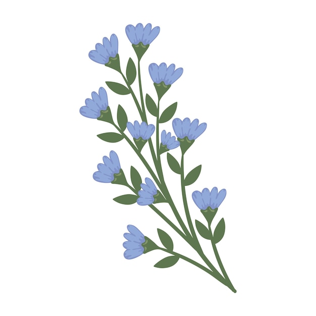 Gratis vector paarse bloemen tak icoon geïsoleerd