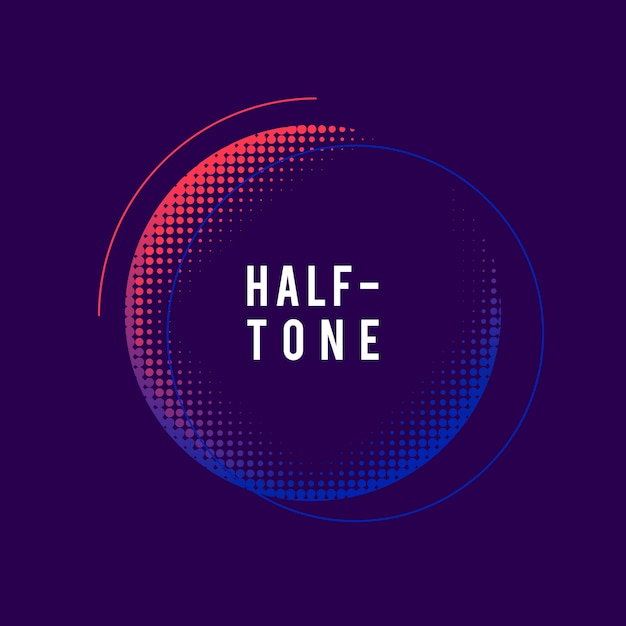 Paarse en roze halftone badge vector