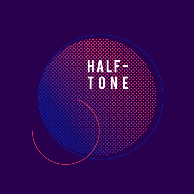 Paarse en roze halftone badge vector