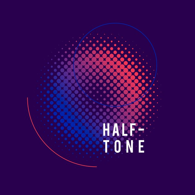 Paarse en roze halftone badge vector
