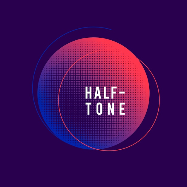 Paarse en roze halftone badge vector