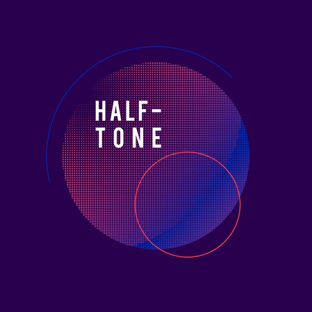 Paarse en roze halftone badge vector
