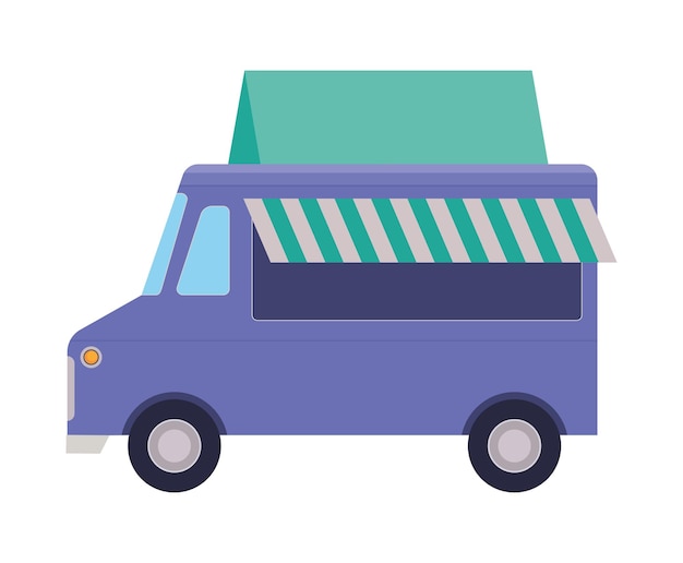 Gratis vector paarse food truck