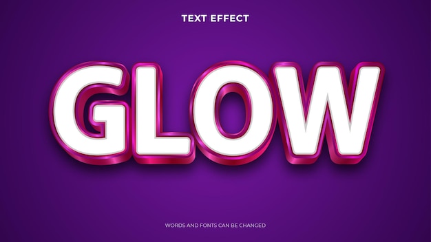 Paarse kleur 3D-teksteffectsjabloon