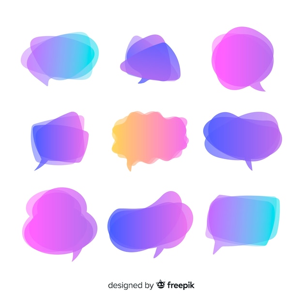Paarse kleurovergang tekstballonnen