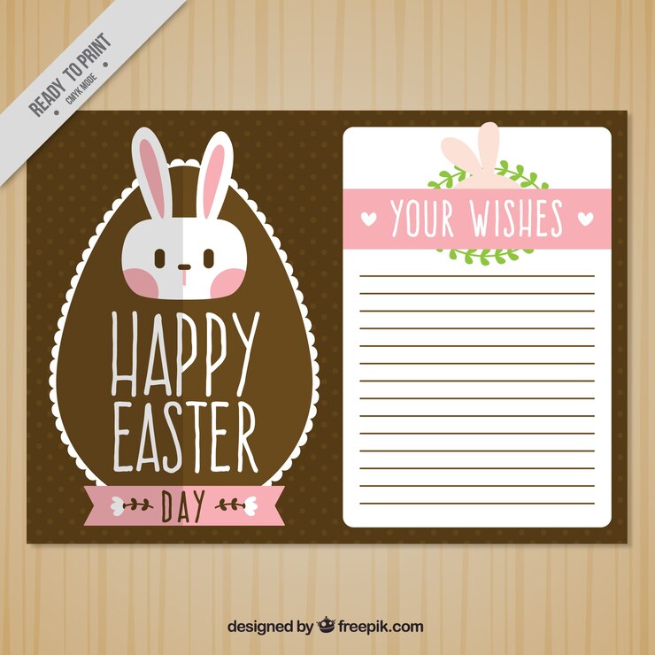 Gratis Vector paas kaart sjabloon met roze informatie