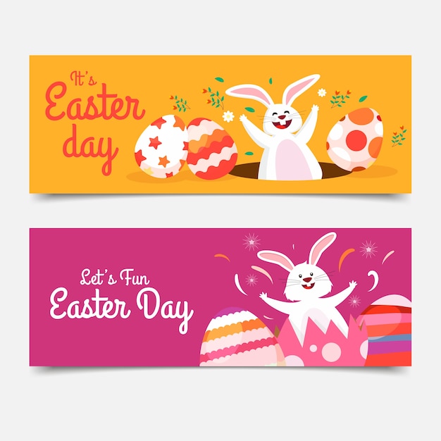 Gratis vector paasdag banner collectie concept