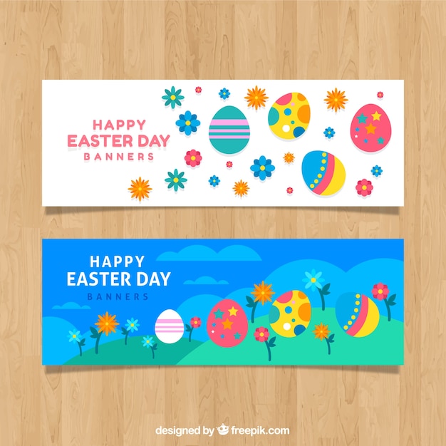 Gratis vector paasdag banners