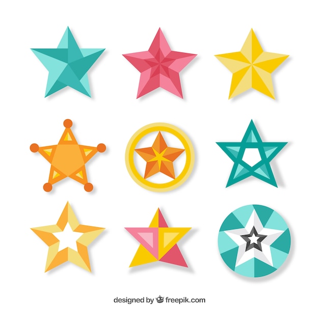 Gratis vector pack met decoratieve sterren