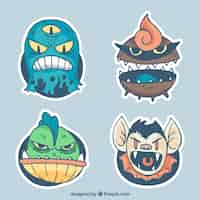 Gratis vector pack van gekke monster karakters