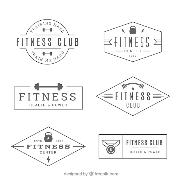 Pack van retro fitness badges