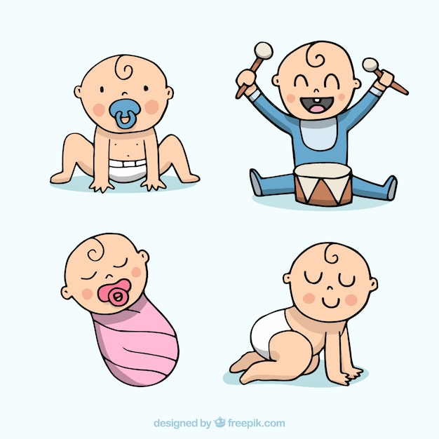 Gratis vector pack van schattige baby's