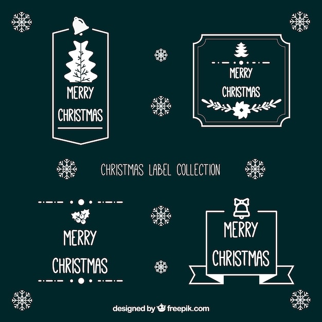 Gratis vector pack van vintage kerst stickers