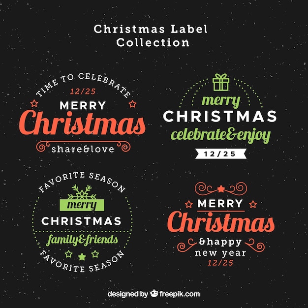 Pack van vintage Kerst stickers