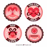 Gratis vector pack van vintage liefdadigheid badges