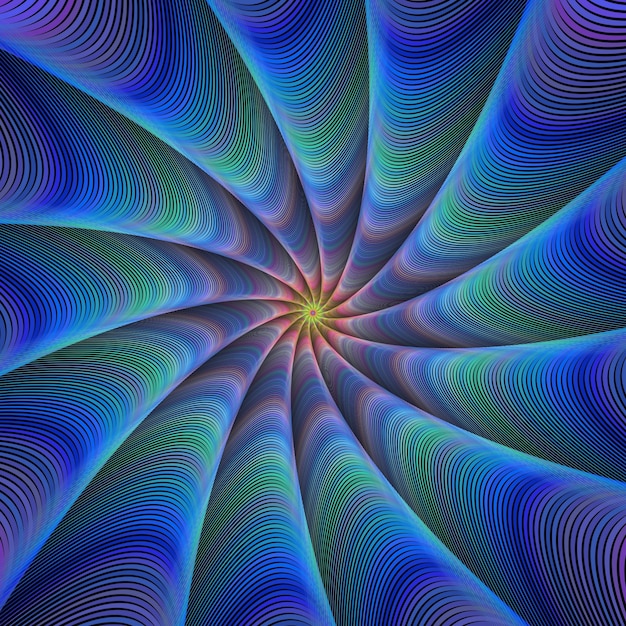 Pad naar meditatie - blauwe fractale achtergrond