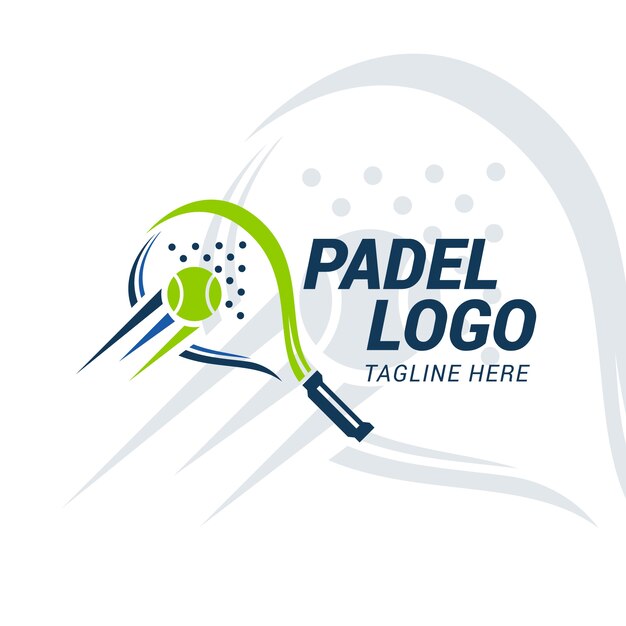 Padel logo sjabloon vlakke stijl