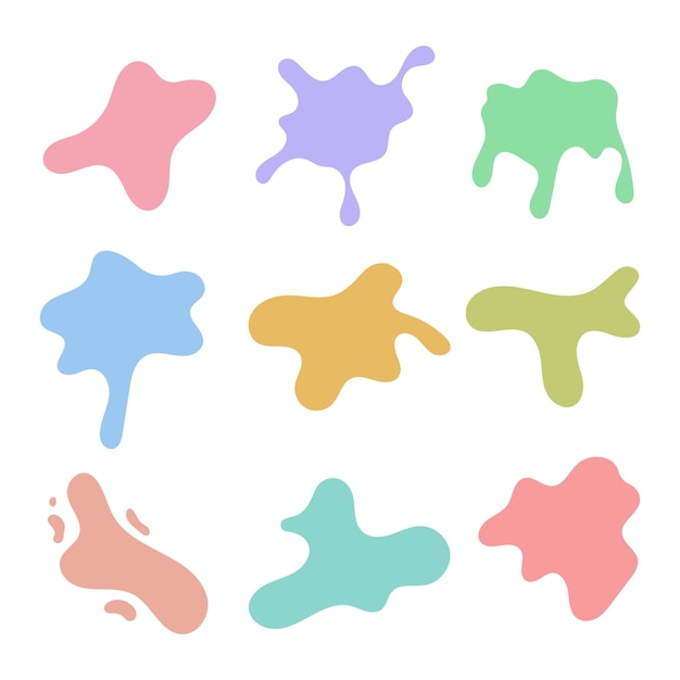 Gratis vector paint splats set zachte kleuren