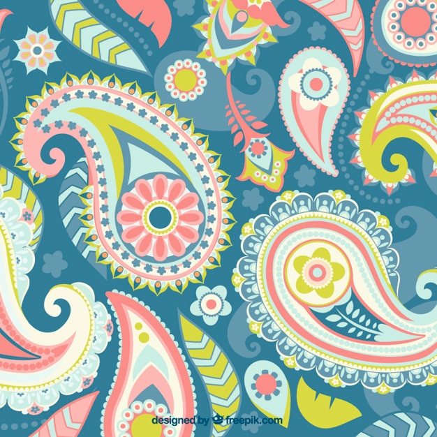 Gratis vector paisley, full color achtergrond