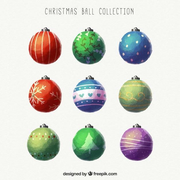 Pak aquarel decoratieve ballen