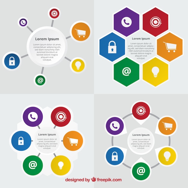 Pak kleurrijke infographic templates usiness