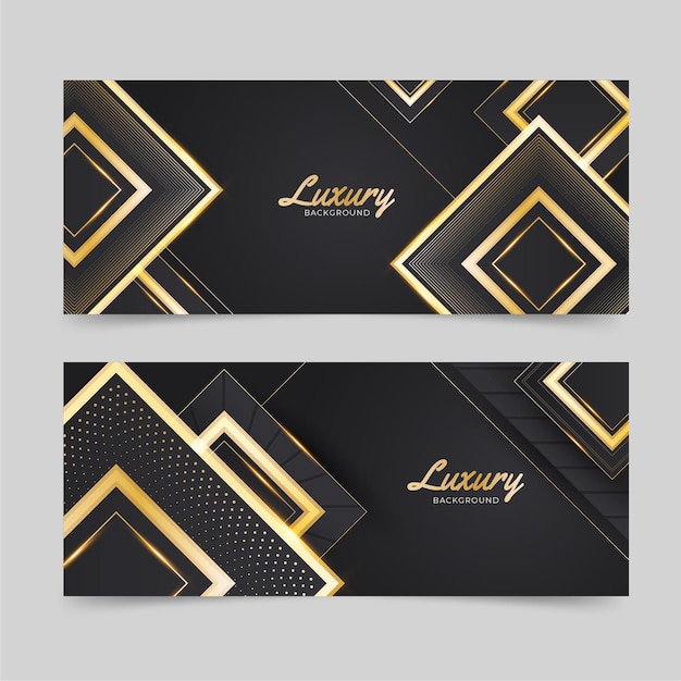 Gratis vector pak luxe spandoeken met gouden details