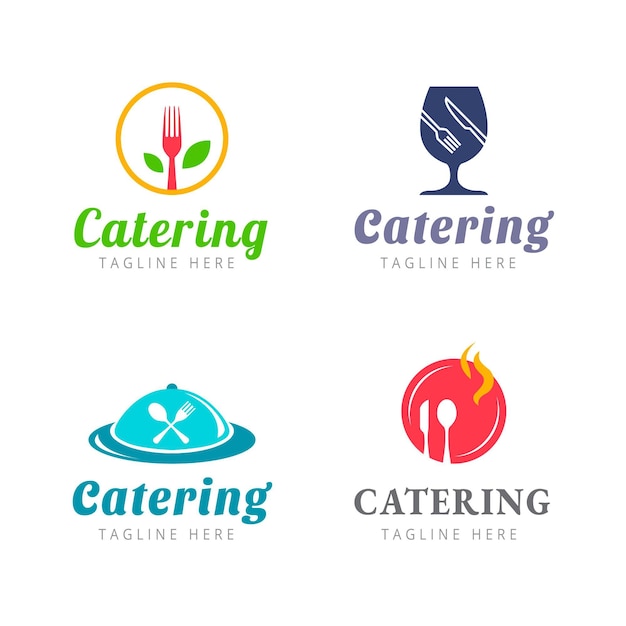 Pak met platte cateringlogo-sjablonen