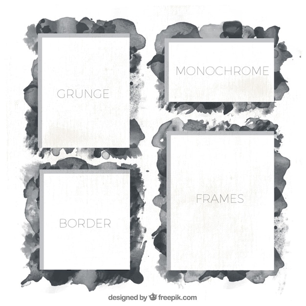 Pak van aquarel grunge frames