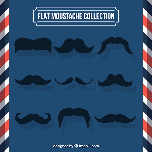 Gratis vector pak van donkere movember snorren