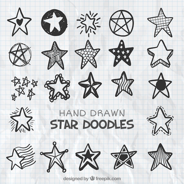 Gratis vector pak van doodles sterren