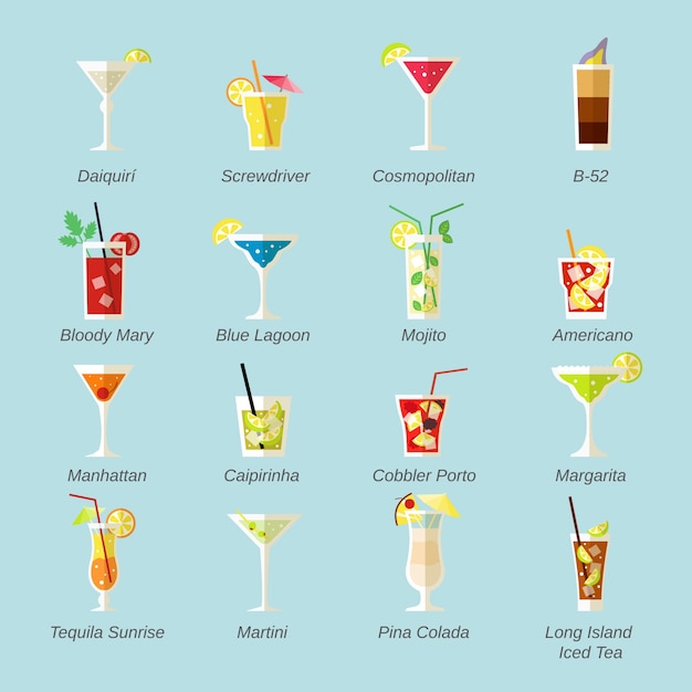 Gratis vector pak van lekkere cocktails