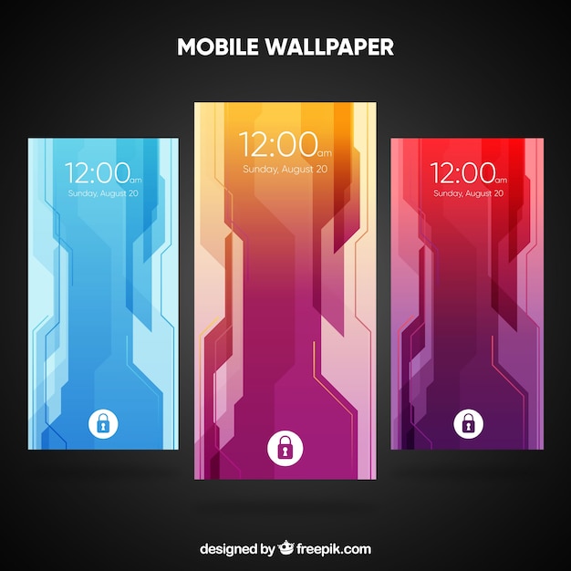 Gratis vector pak van mobiele wallpapers met abstracte vormen