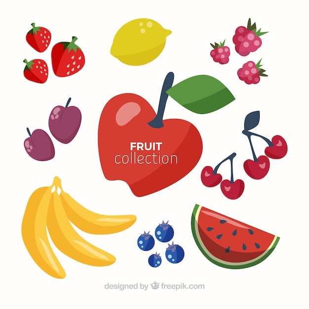 Gratis vector pak van smakelijke vruchten