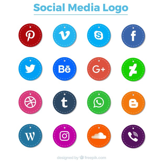 Pak van sociale logos