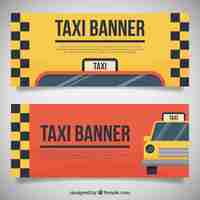 Gratis vector pak van twee leuke taxi banners