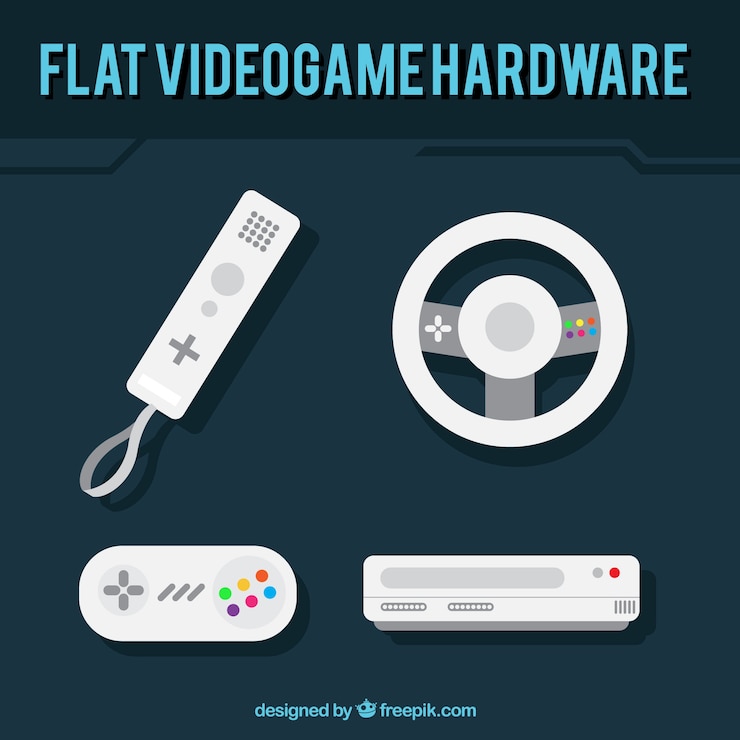 Gratis Vector pak van video game controllers