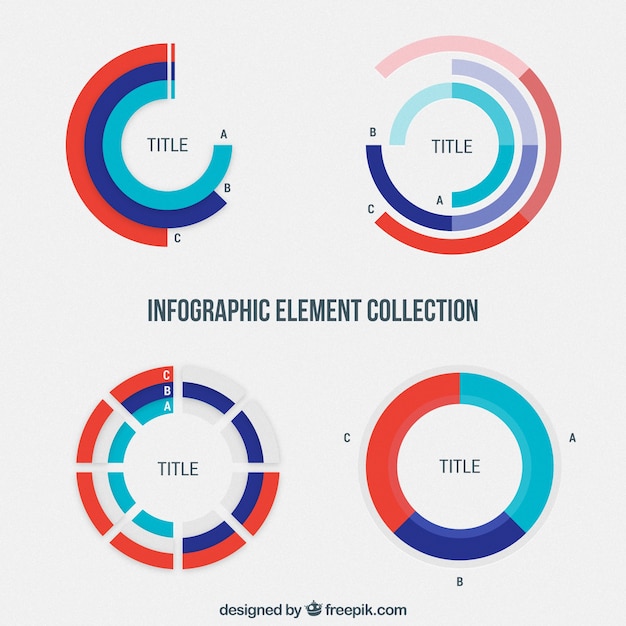 Gratis vector pak van vier ronde charts