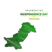 Pakistan independence day met kaart van pakistan.