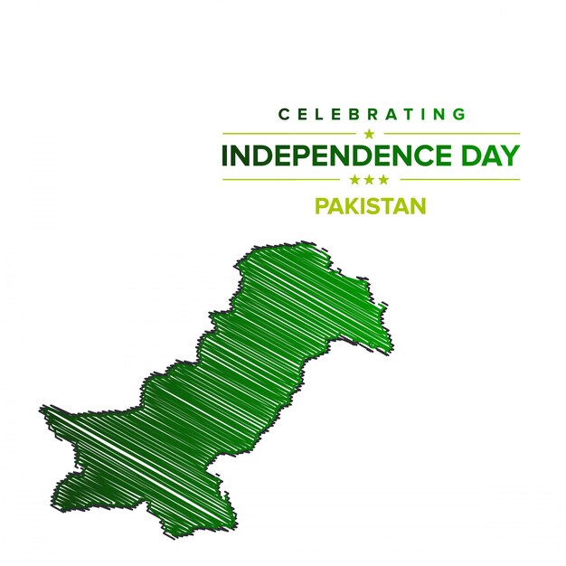 Pakistan Independence Day met kaart van Pakistan.