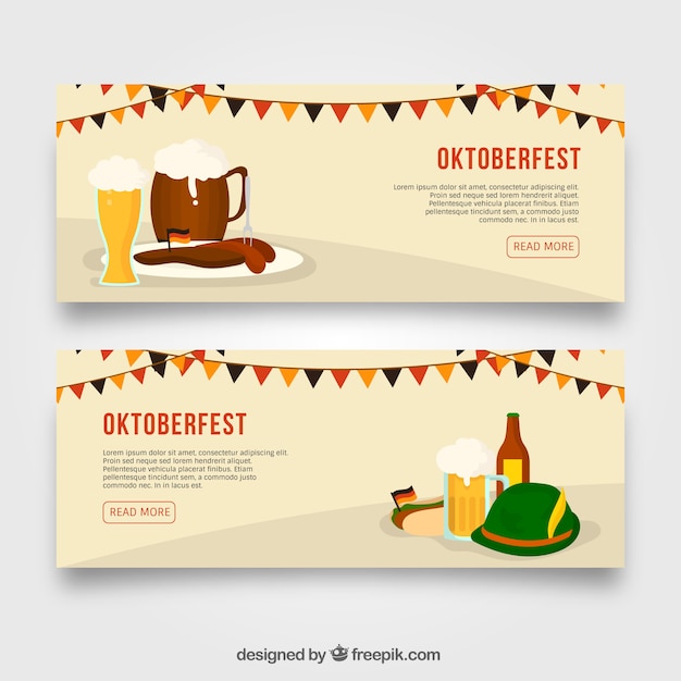Pakje banners met traditionele oktoberfest elementen