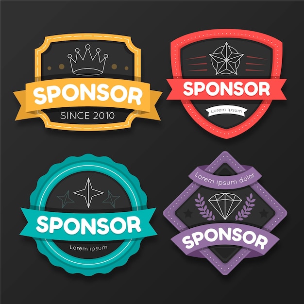 Gratis vector pakje creatieve sponsorlabels