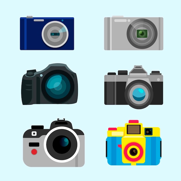 Gratis vector pakje digitale en polaroid camera's