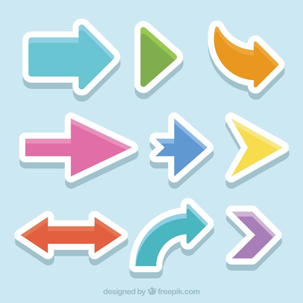 Gratis vector pakje infographic arrow stickers