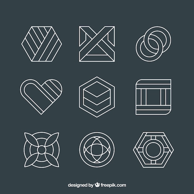 Pakje lineaire abstracte logo's