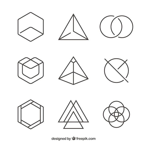 Pakje lineaire geometrische logo&#39;s