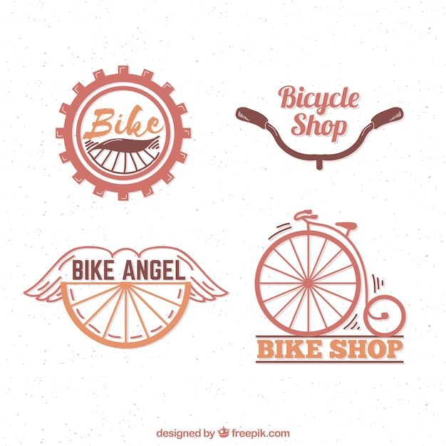 Gratis vector pakje retro fietslogo's