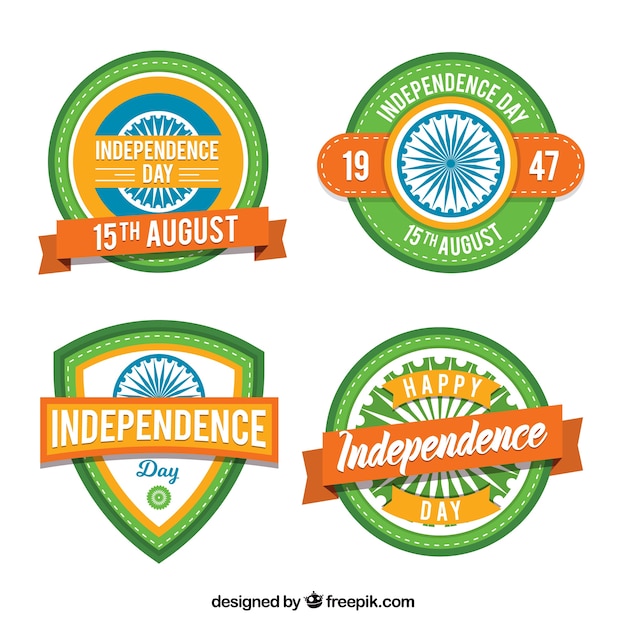 Pakje van vier india onafhankelijkheidsdag badges